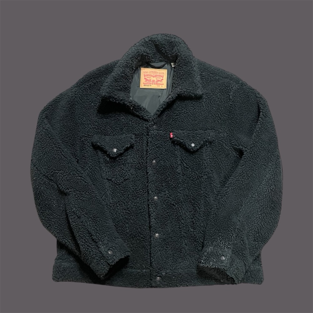 Levi's Black Faux Sherpa Trucker Jacket